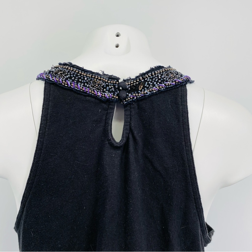 Free People Ombré Necklace Beaded Neckline Halter Tank Top M - Picture 9 of 9